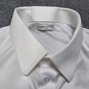 Collars & Co White Polo Shirt Men's X-Large Short Sleeve Button Up Golf Casual